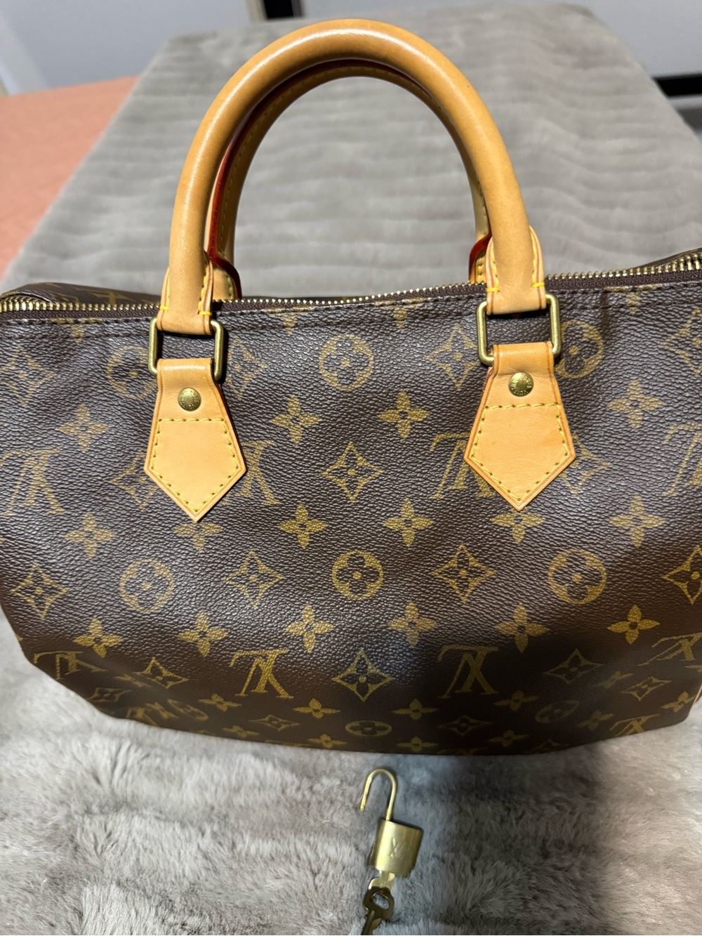 Louis Vuitton Monogram Satchel in Brown and Tan